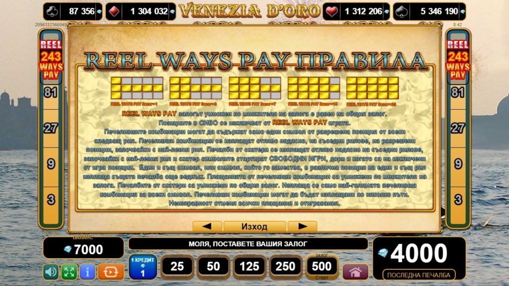 Venezia D’oro Начини за печелене