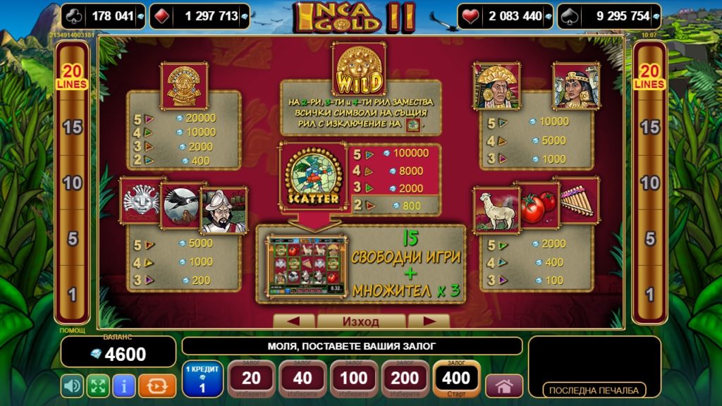 Inca Gold II Символи