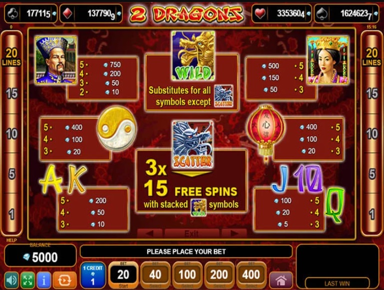 2 Dragons Символи