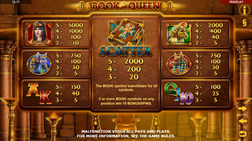 Book of Queen Slot Symbols
